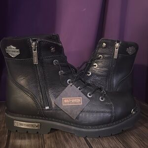 Harley-Davidson Black Leather Ankle Boots Men’s 12